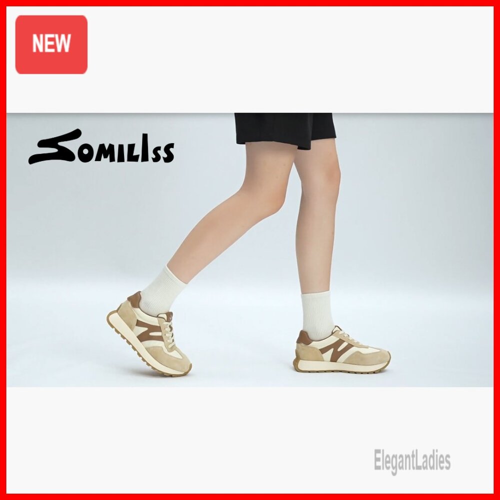 Platform Sneakers Suede Patchwork Non-Slip Walkin… - image 7